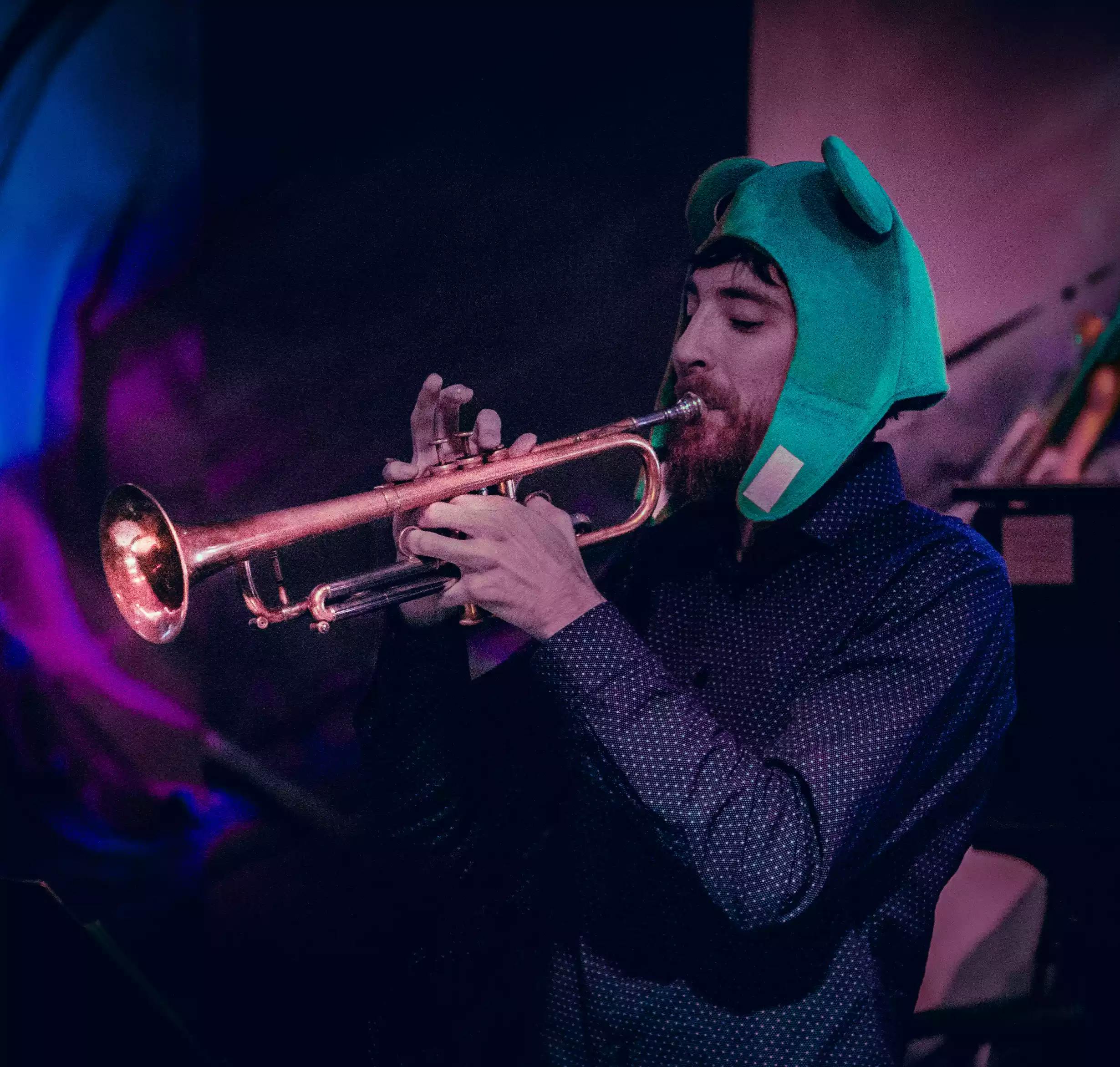 Everett Playing Trumpet