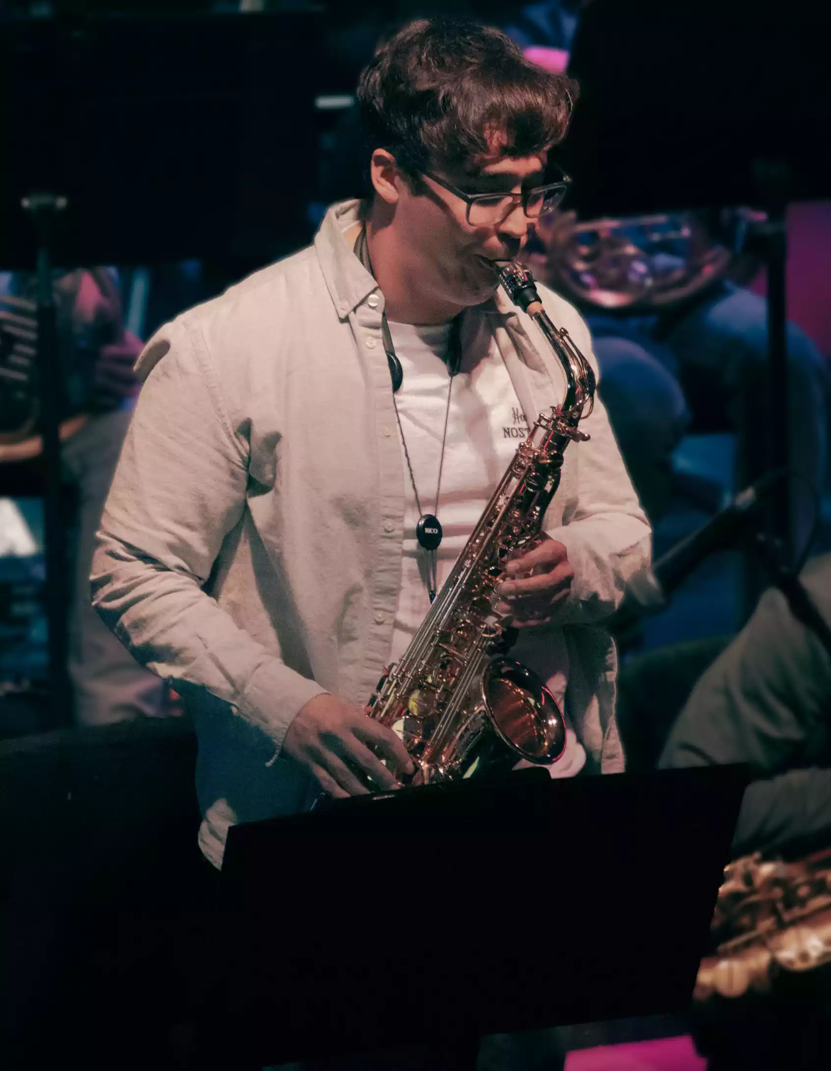 Tomo Downs on the Alto Sax